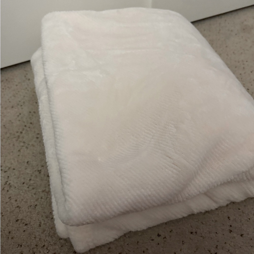 Luxurious White Plush Blanket
